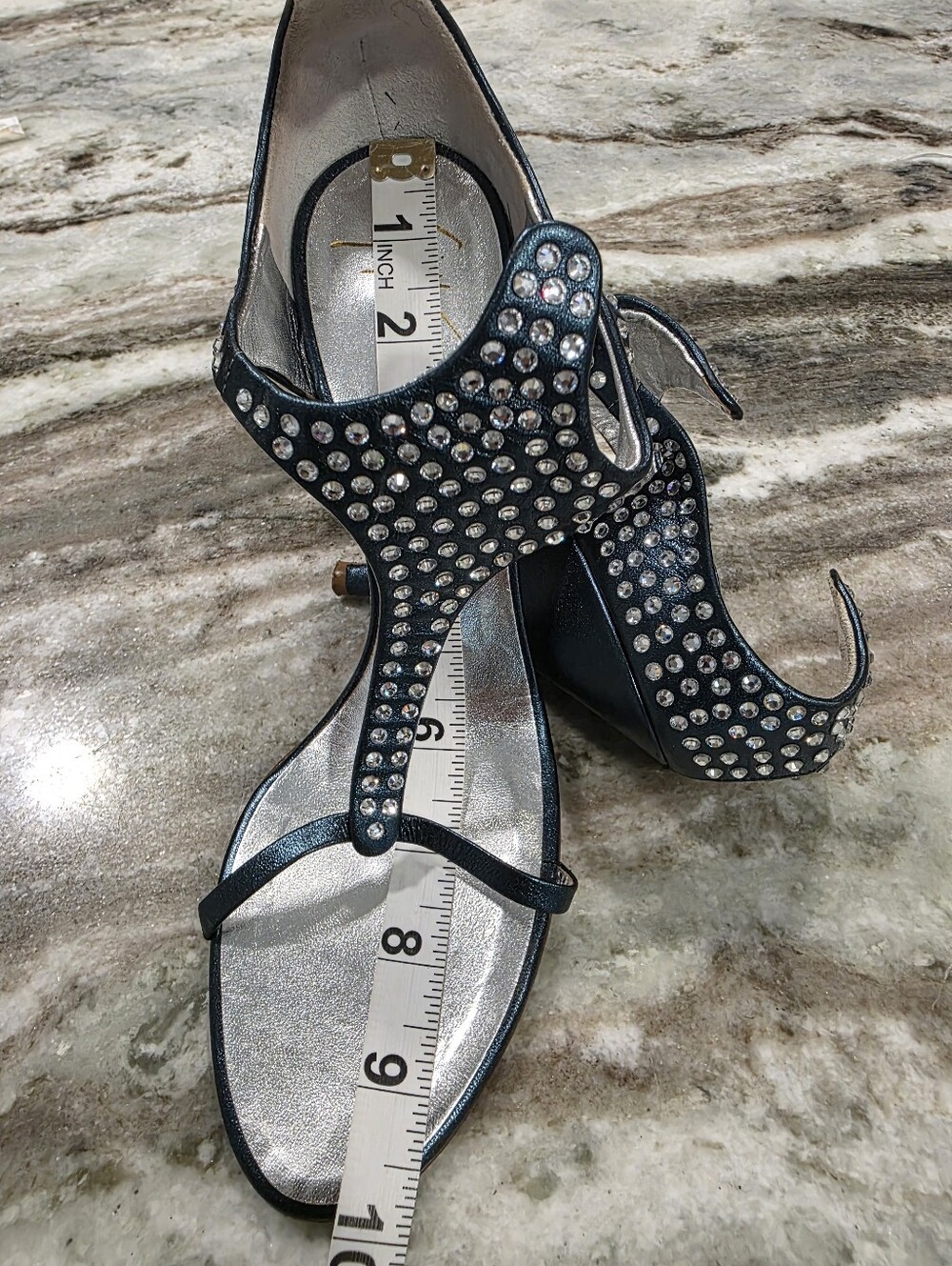 Giuseppe Zanotti Y2K Metallic Green Crystal Studded Stiletto Heels 38.5 (US 8.5) - Picture 15 of 16